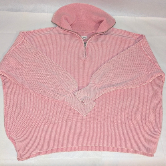 AERIE Beyond Quarter Zip Ribbed Sweater - Picture 3 of 10